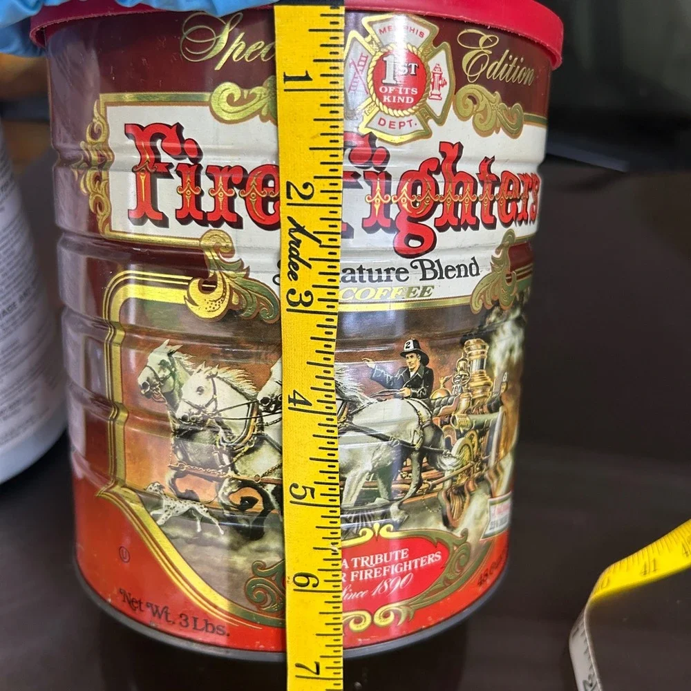 Vtg Fire Fighters Signature Blend Coffee Tin Special Ed 